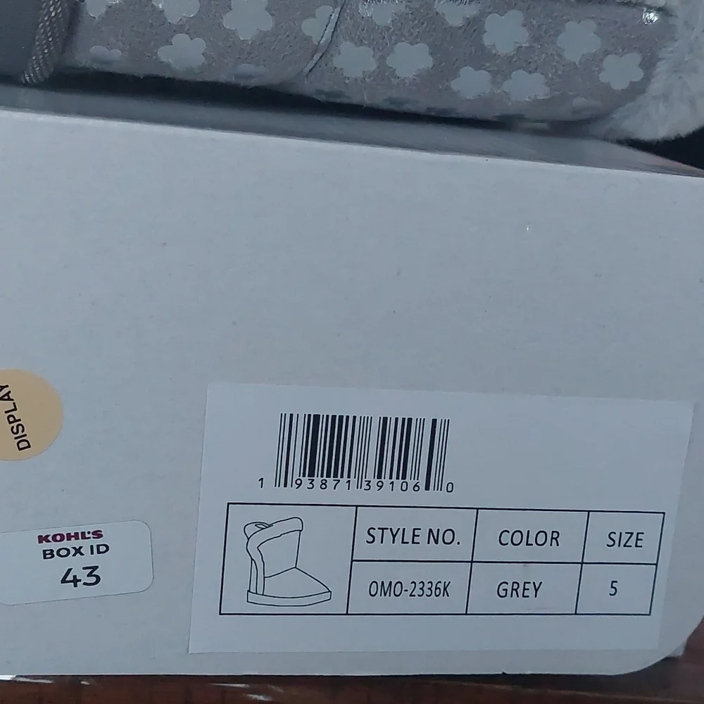 olivia miller girl flowers silver winter boots‎ Big Girls Gray size 5